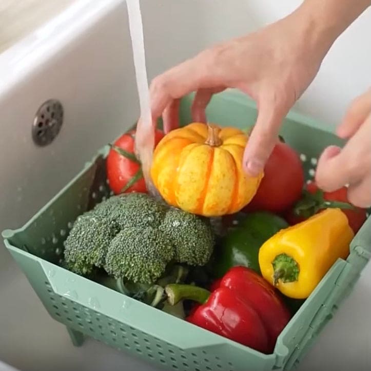 Multifunctional Foldable Storage Basket, Ventilated Desktop Storage Organizer, Folding Draining Basket, Home Organization And Storage Supplies Basket, Kitchen Household Storage Bin Multifunctional Foldable Storage Basket, Ventilated Desktop Storage Organizer, Folding Draining Basket, Home Organization And Storage Supplies Basket, Kitchen Household Storage Bin